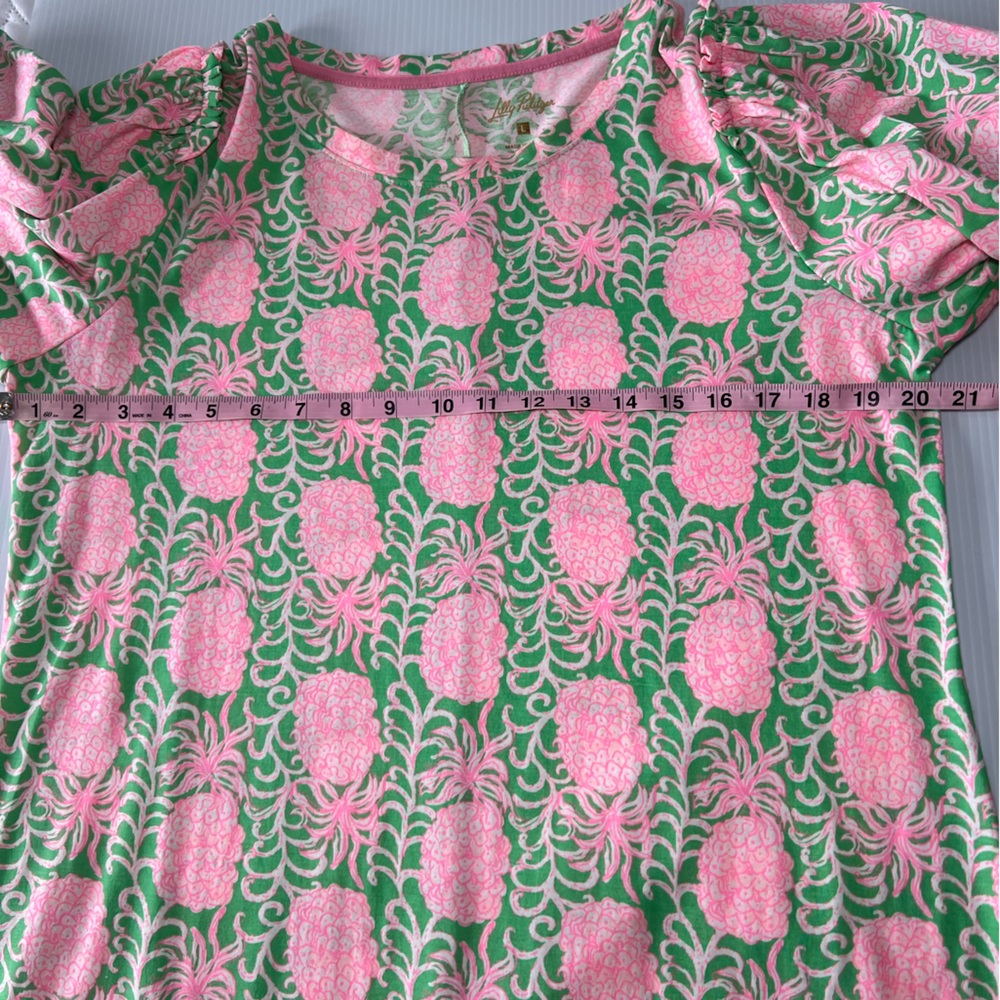 Lilly Pulitzer Pineapple Pink And Green Mercer Dress Size Large - Picture 7 of 11